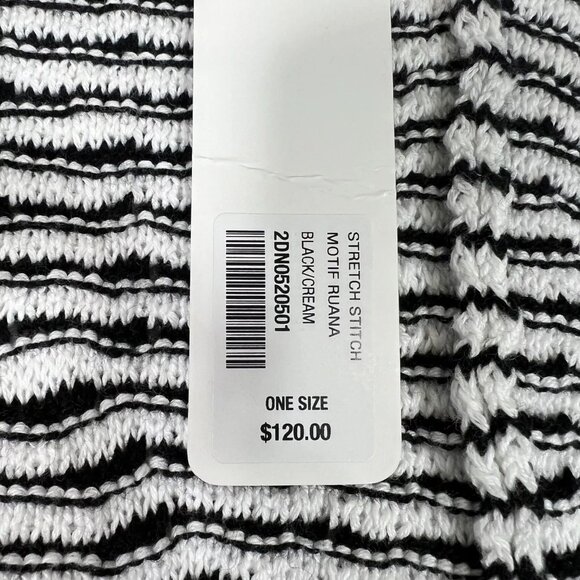 Soft Surroundings Womens Black Aztec Stretch Stitch Tribal Wrap Poncho One Size - Picture 14 of 16